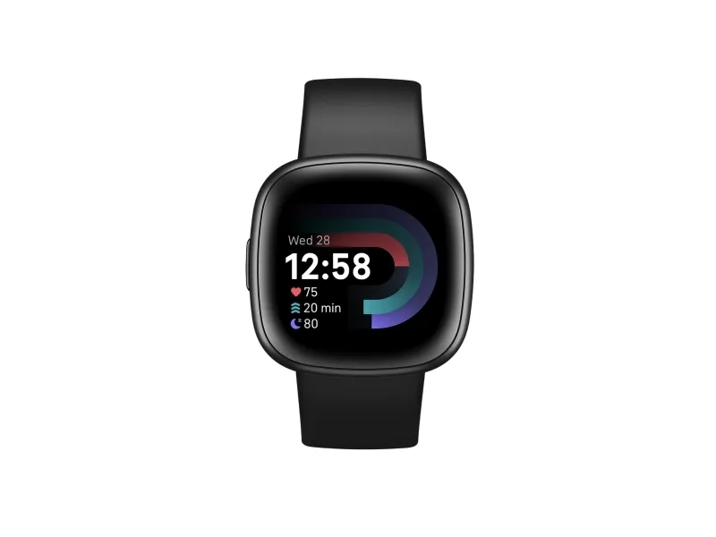 Fitbit Versa 4 - 40 mm - grafit - smart ur med bånd - sort - båndstørrelse: S/L - Bluetooth, NFC