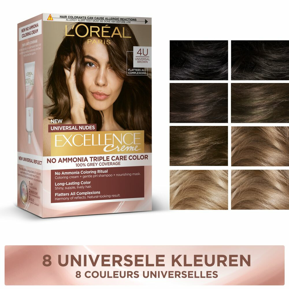 L'Oréal Excellence Crème Universal Nudes Permanente Haarkleuring 2U Universeel Zeer Donkerbruin