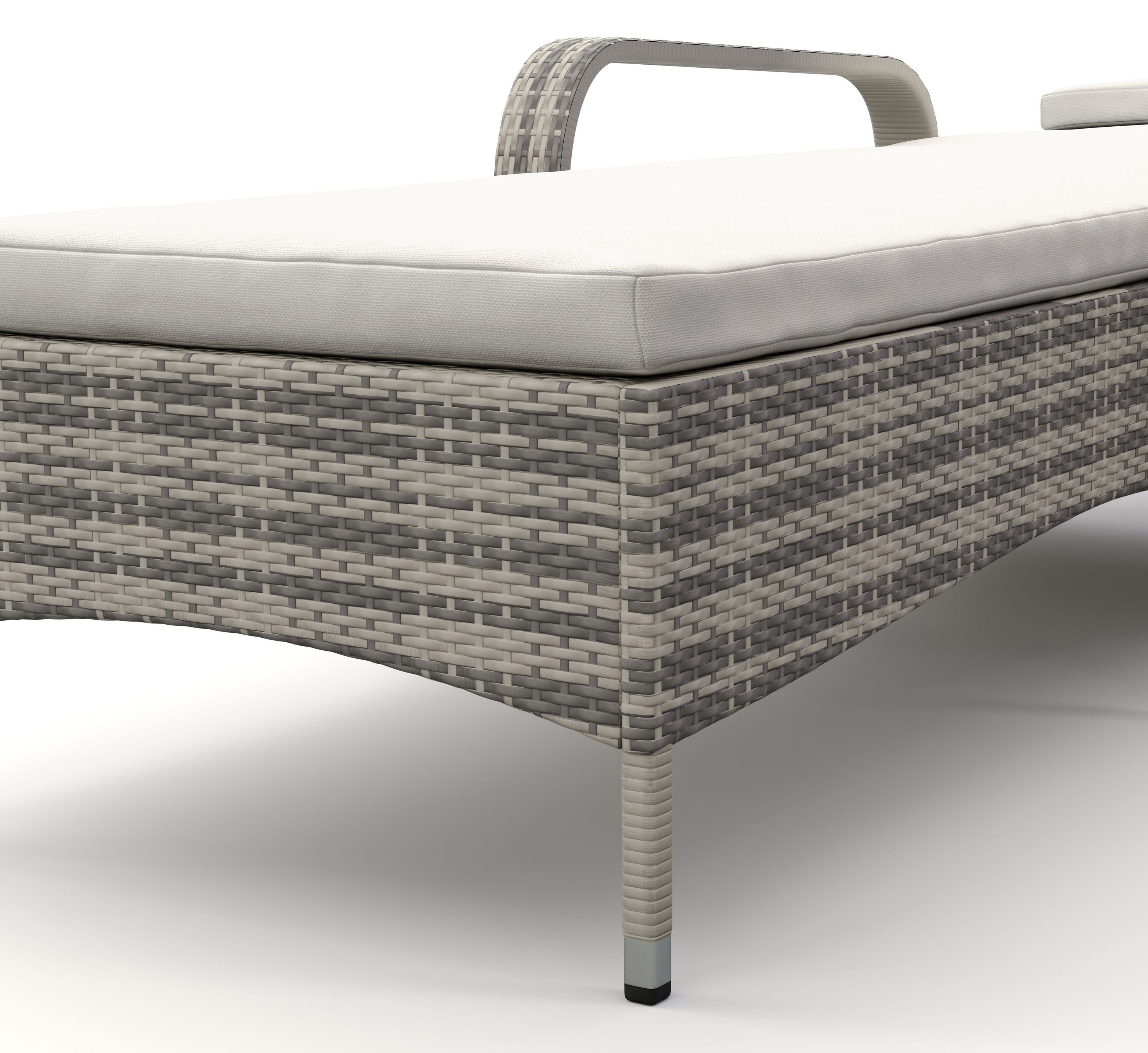 Liegestuhl Rattan MAYA grau