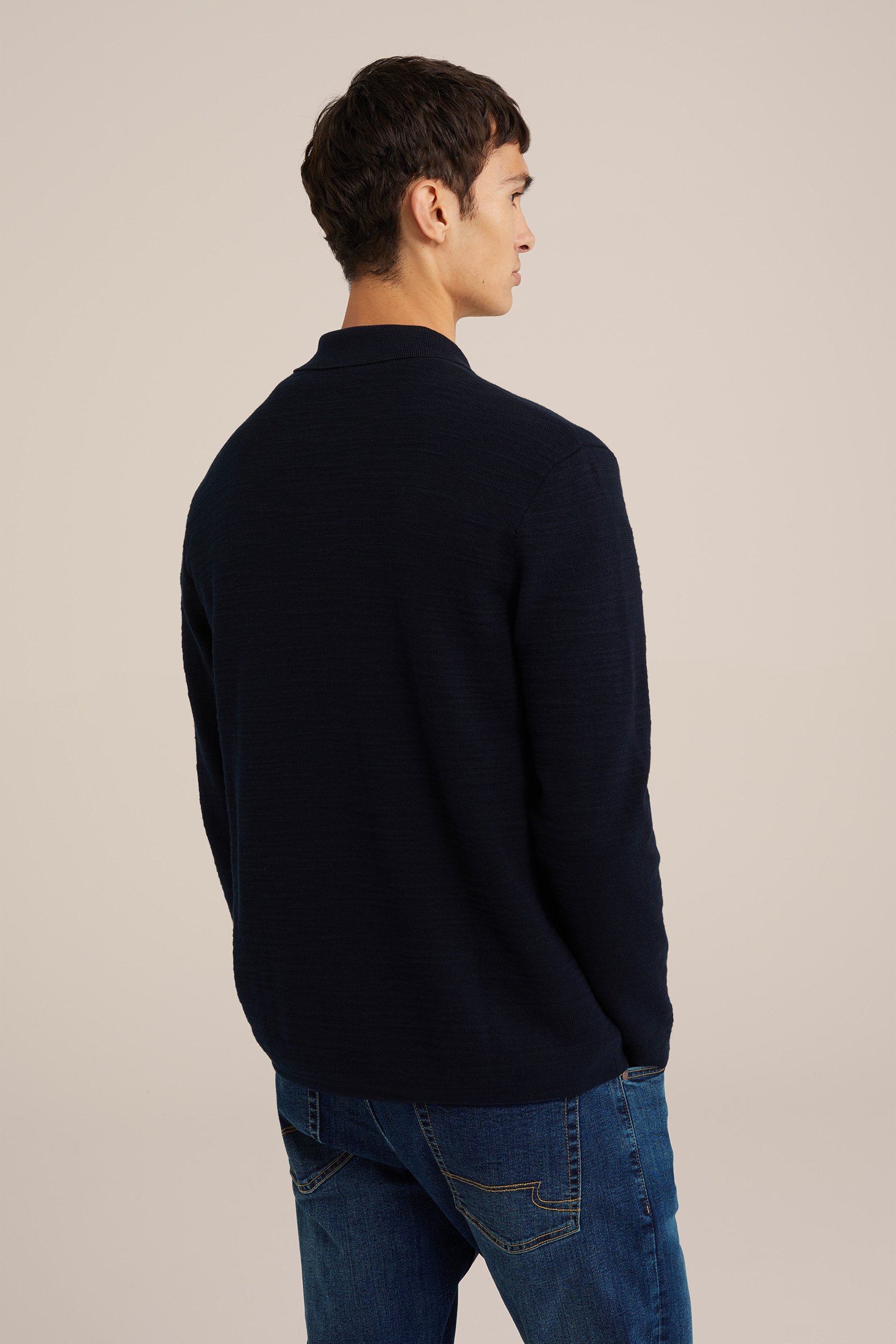 vest met structuur WE Fashion Donkerblauw