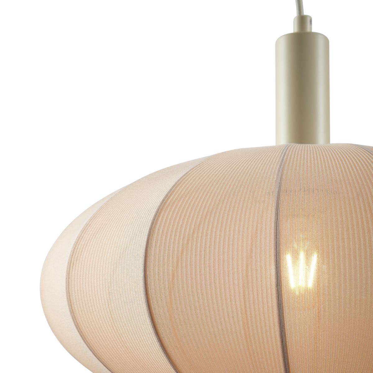 Japandi hanglamp beige met stoffen kap - Bida