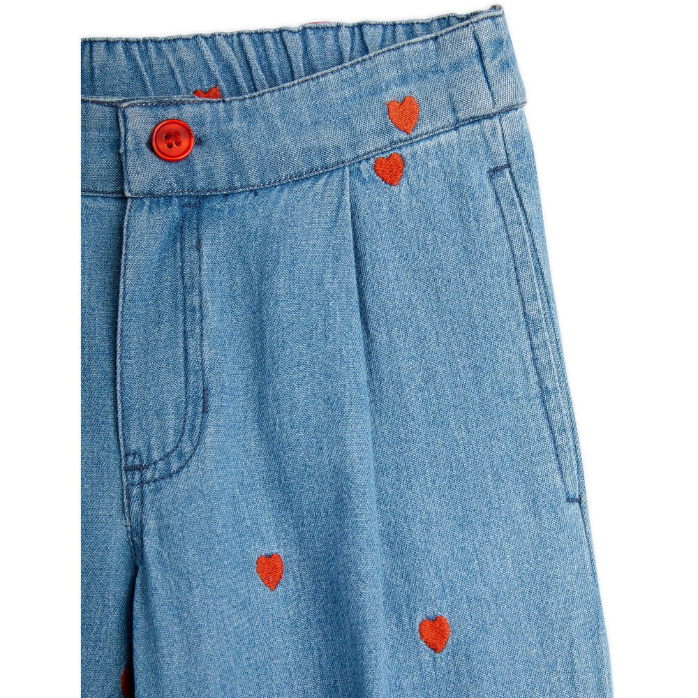 Køb Mini Rodini Blue Mini Hearts Aoe Woven Trousers
