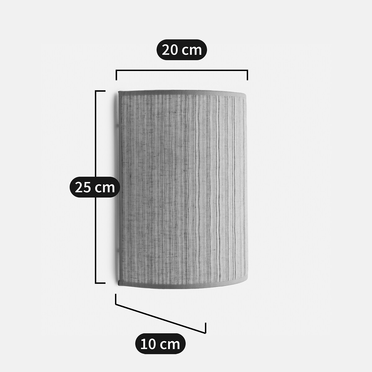 LA REDOUTE INTERIEURS<br>Arandela em linho plissado H25 cm, Jakoma