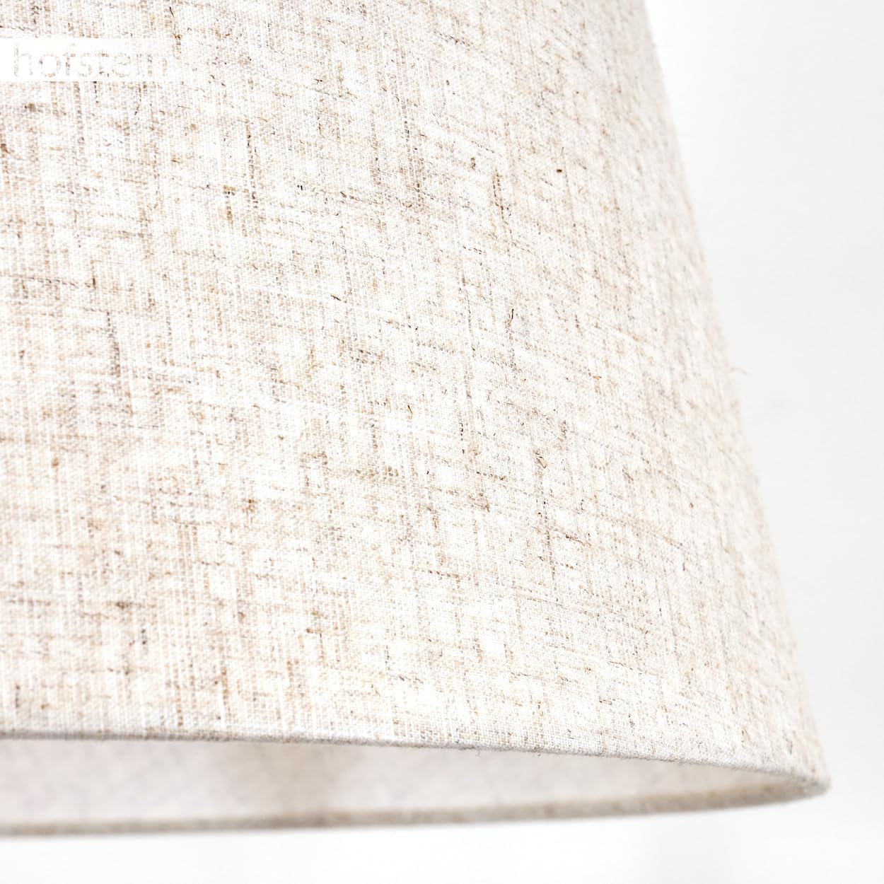 Stehleuchte Bassagoda, Stehlampe aus Holz/Metall/Stoff in Naturfarben/Schwarz/Beige, Leuchte im skandinavischen Design mit rundem Schirm (Ø 45 cm) u. Fußschalter, 159 cm, 1 x E27, ohne Leuchtmittel