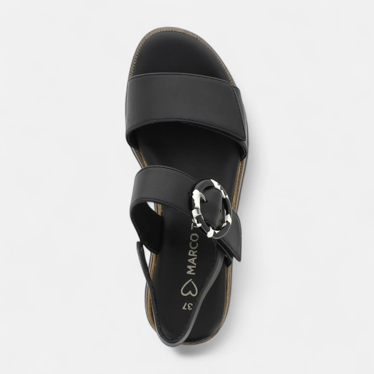 Sandales à talon compensé Femme noir