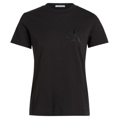 Tee-shirt à manches courtes femme Satin Applique CALVIN KLEIN