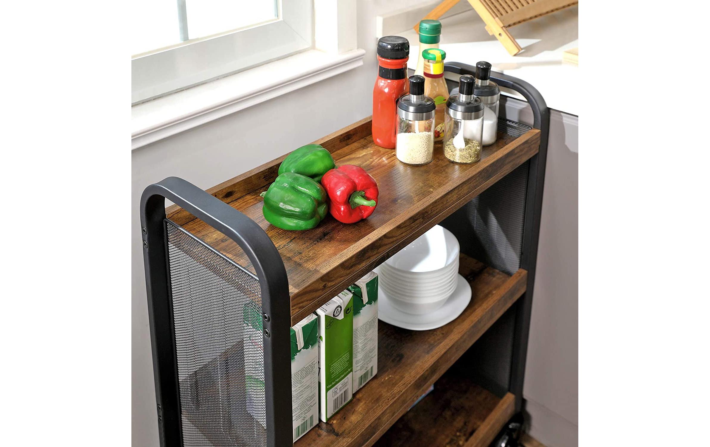 Bartrolley mit Rollen 66 x 85 cm, Braun/SchwarzModerner Barwagen