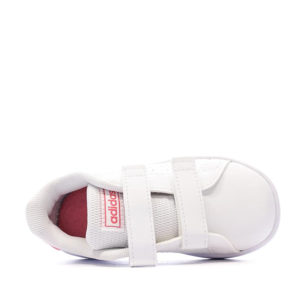 Adidas Baskets blanc/rose bébé fille Adidas Advantage