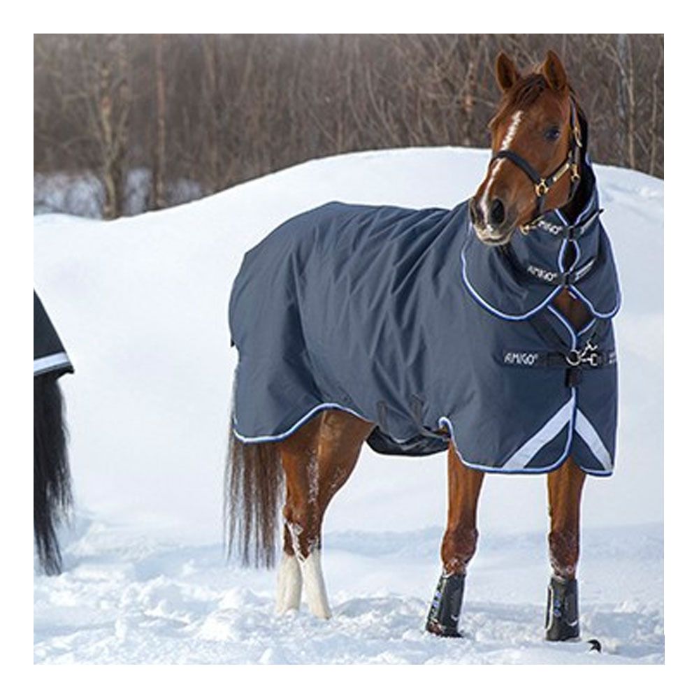 Horseware RHINO PLUS HEXSTOP 250G - Couverture de paddock + couvre-cou grey/indigo/navy