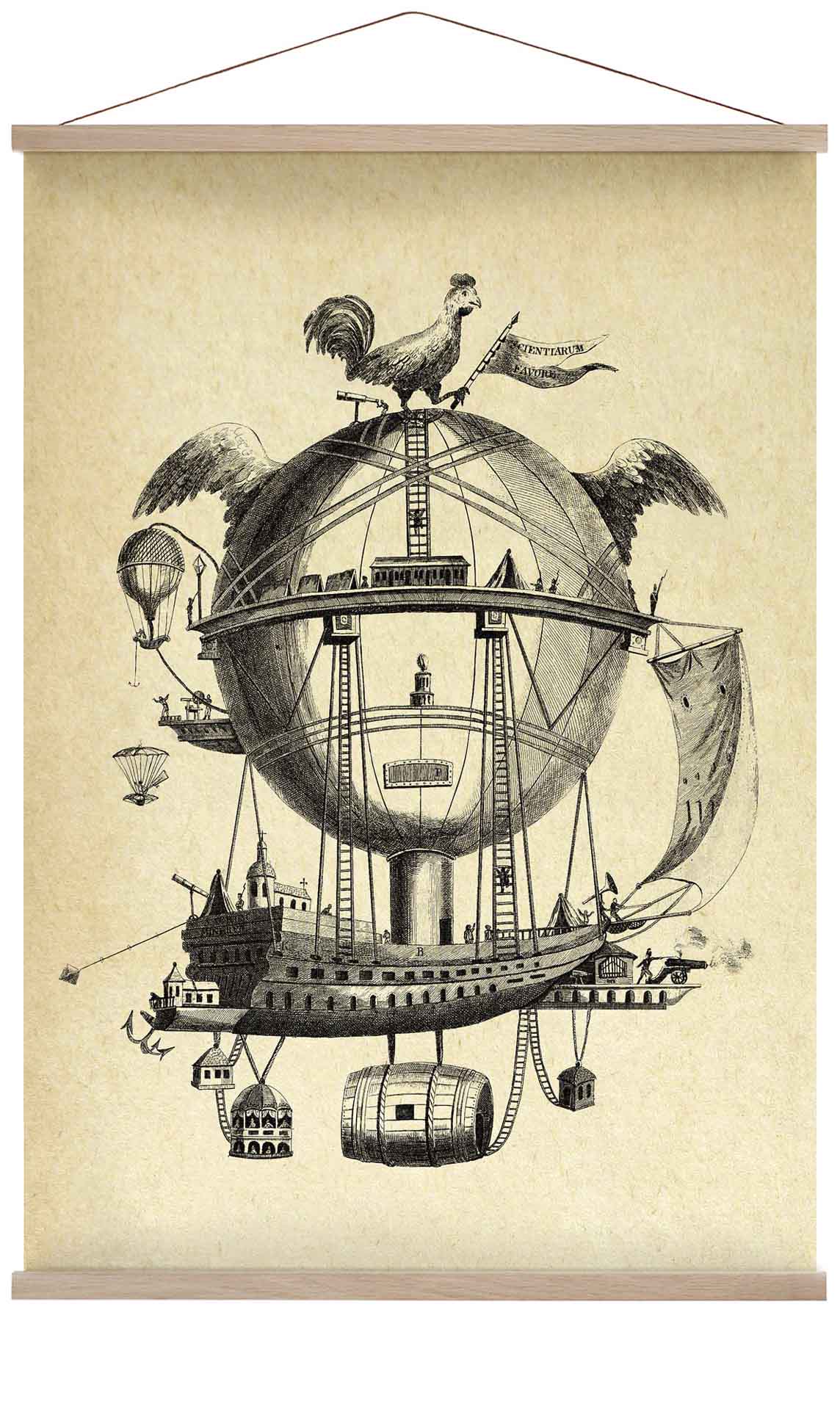 Der unmögliche Ballon - Vintage Transport-Sketch-Idee