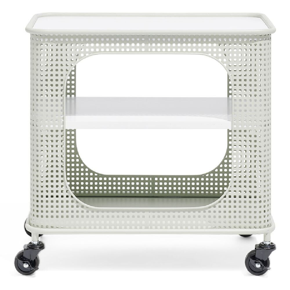 Table basse à roulettes Mahel 50x30x49cm métal vert pâle