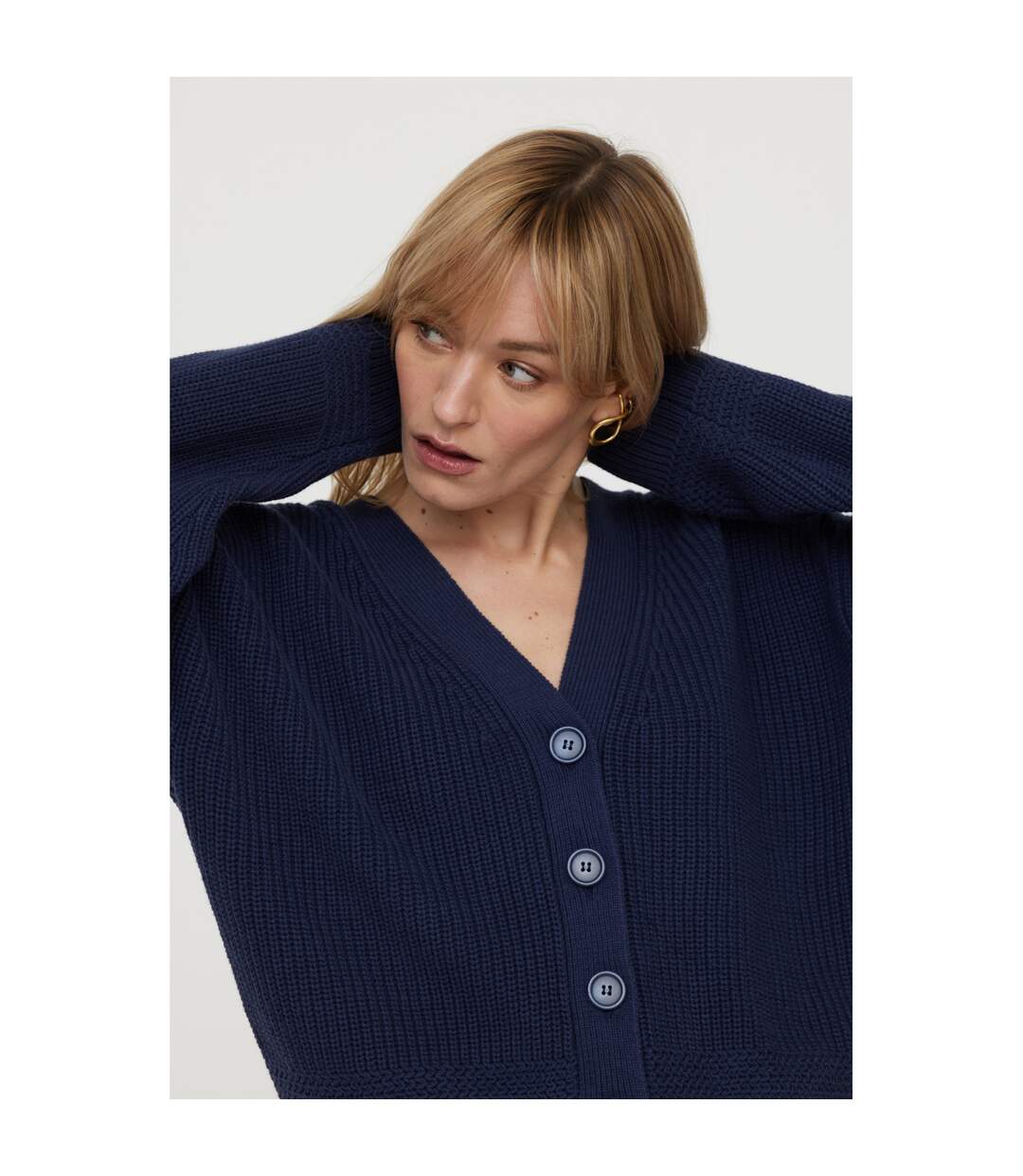 Cardigan manches longues coton loose CLUEDA