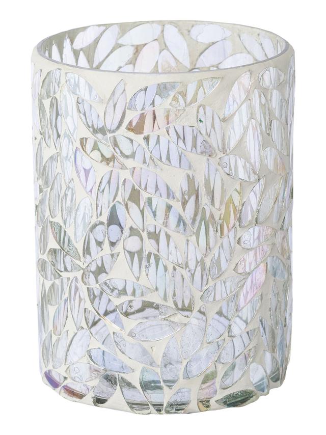 Glas-Teelicht White Flower