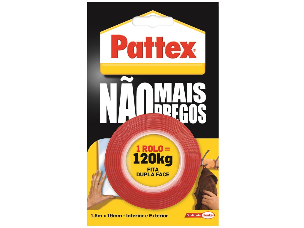 FITA ADESIVA DUPLA FACE PATTEX NÃO MAIS PREGOS CASA BANHO 1.5MX19MM