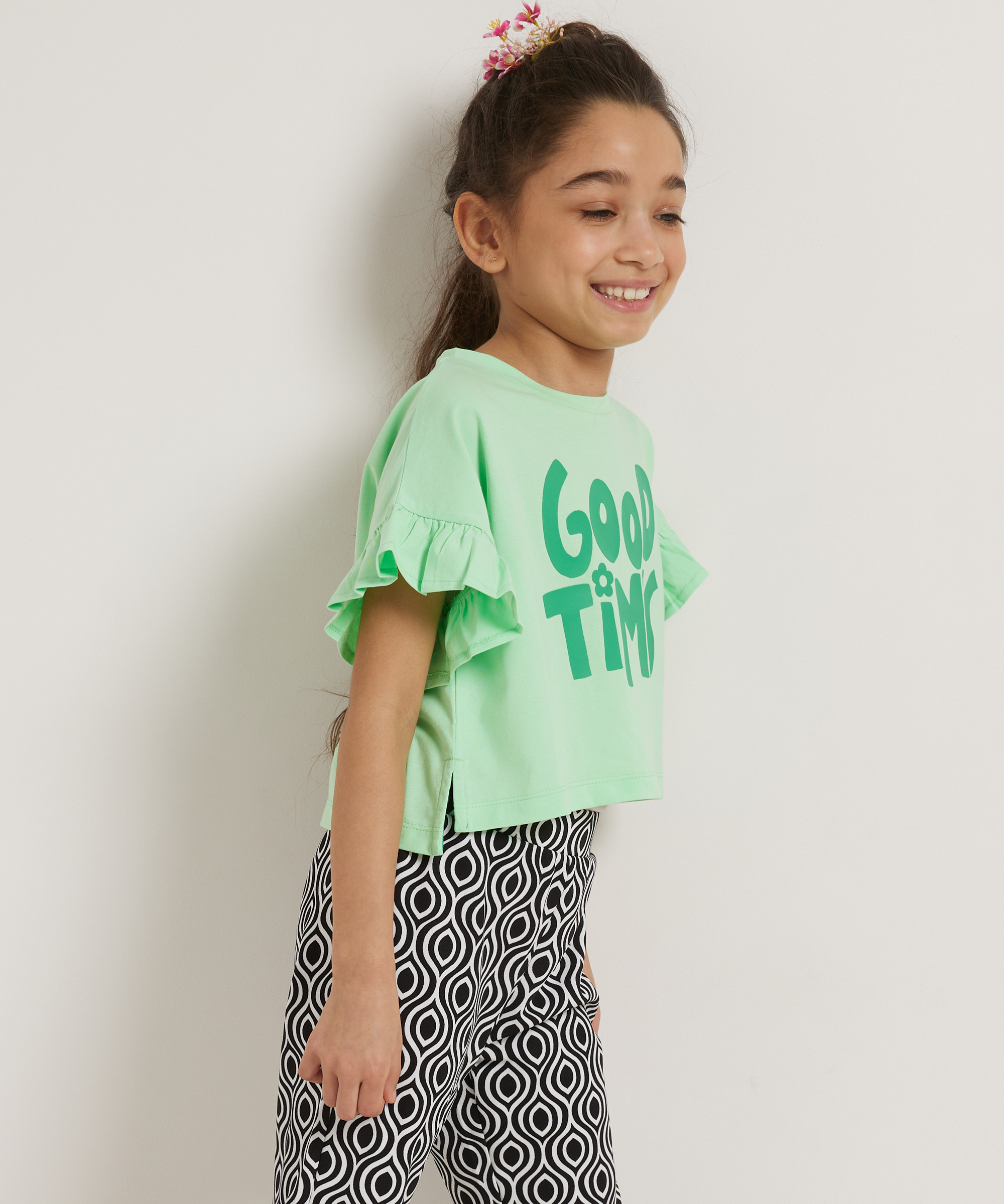kort t-shirt met opdruk