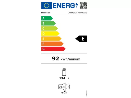 Electrolux Réfrigérateur 1 porte intégrable à pantographe 134l - LXB3AE82R