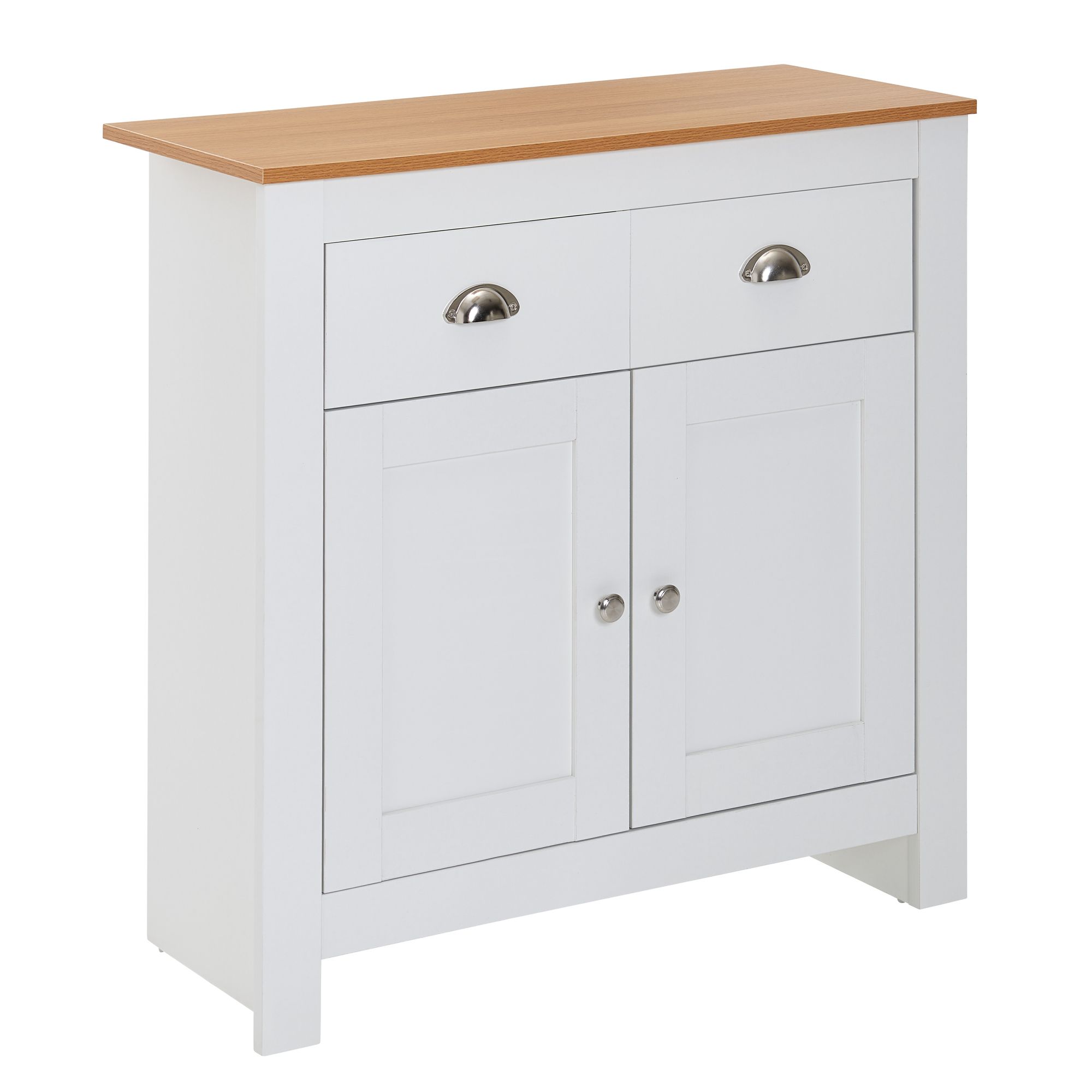 Sideboard FineBuy Kommode Weiß / Eiche 79x81x34,5 cm Anrichte Schubladenkommode