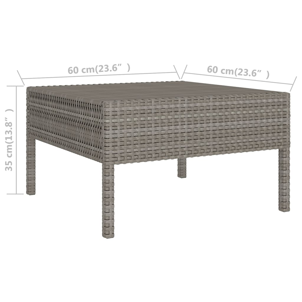 Salon de jardin meuble d'extérieur ensemble de mobilier 14 pièces avec coussins résine tressée gris
