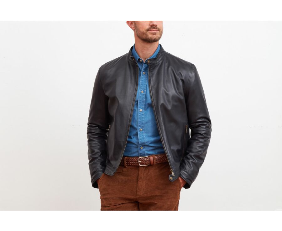 Blouson cuir homme Noir - CARTER