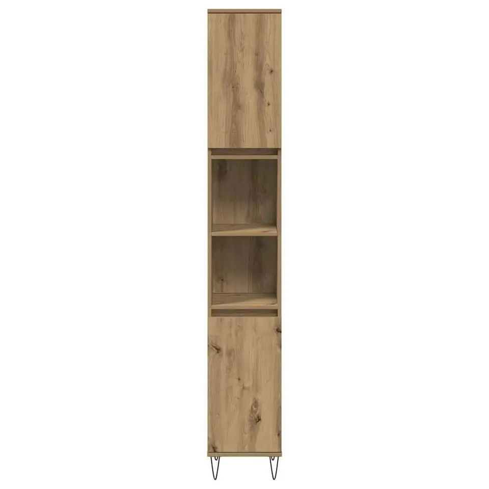 vidaXL - Kolomkast met 2 deuren 2 vakken - Artisan eiken - Hout - 30x30x190 cm