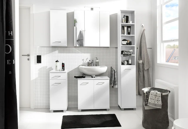 Schildmeyer Waschbeckenunterschrank »Mobes, Made in Germany« Breite/Höhe: 59,8/62,4 cm, Badschrank mit Doppeltür, Zwischenboden