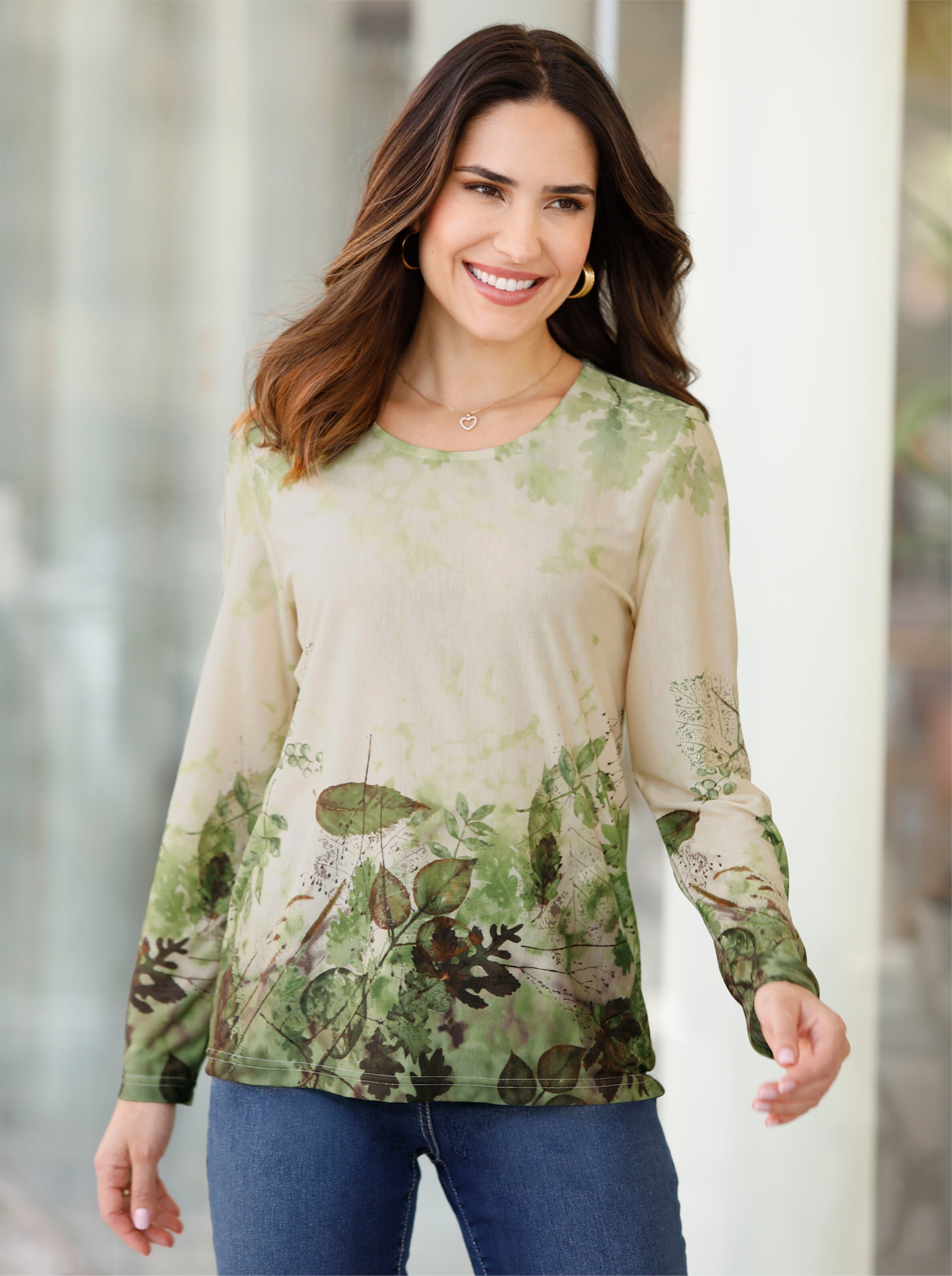 Langarmshirt mit Bordürendruck