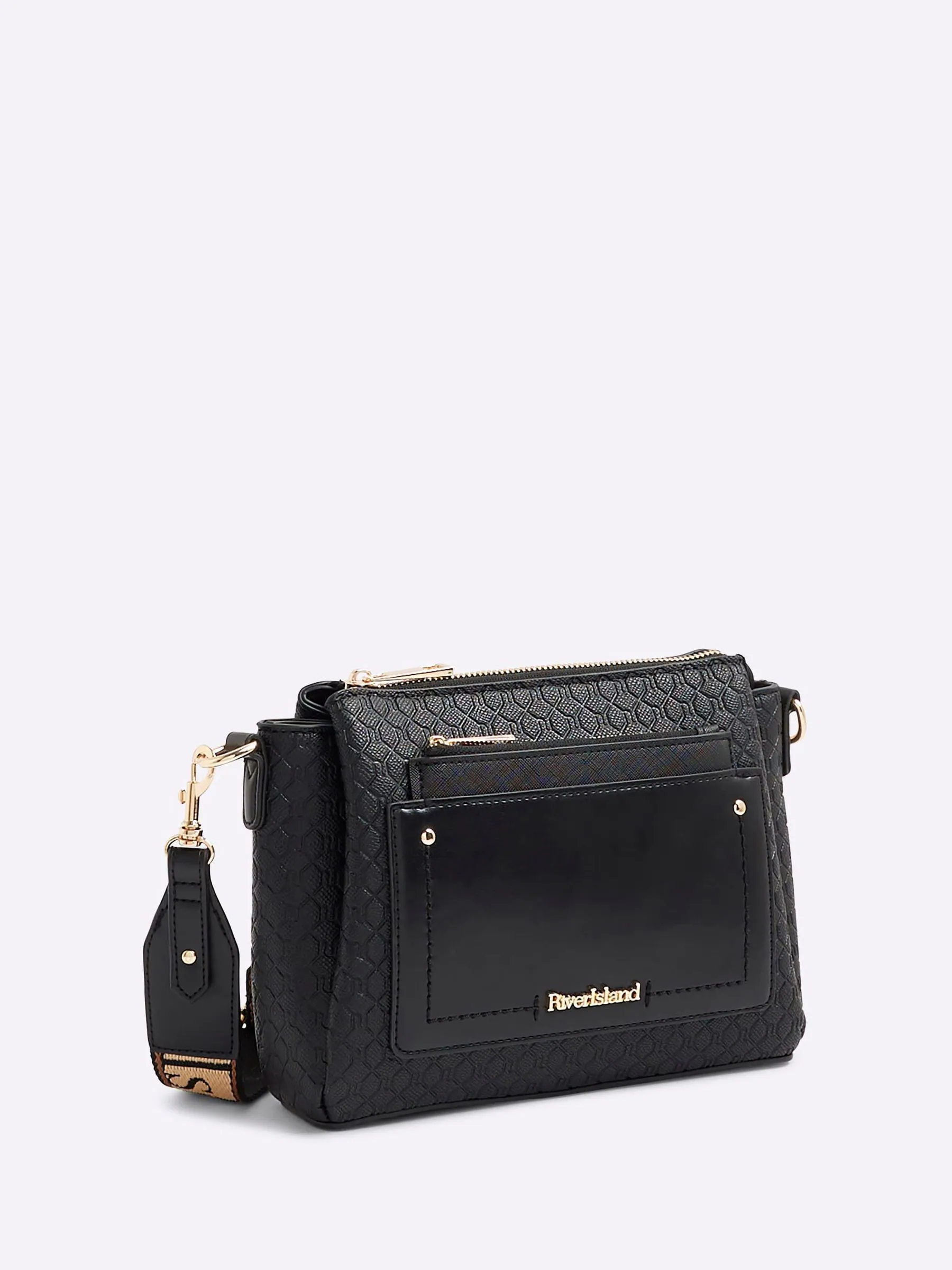 River Island Pocket Front Triple Compartment Cross-Body Bag