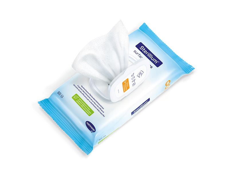 Sterillium Desinfektionstücher Surface Wipes 60 Stück Plastikfreie Tücher zur Desinfektion, 20 x 18 cm