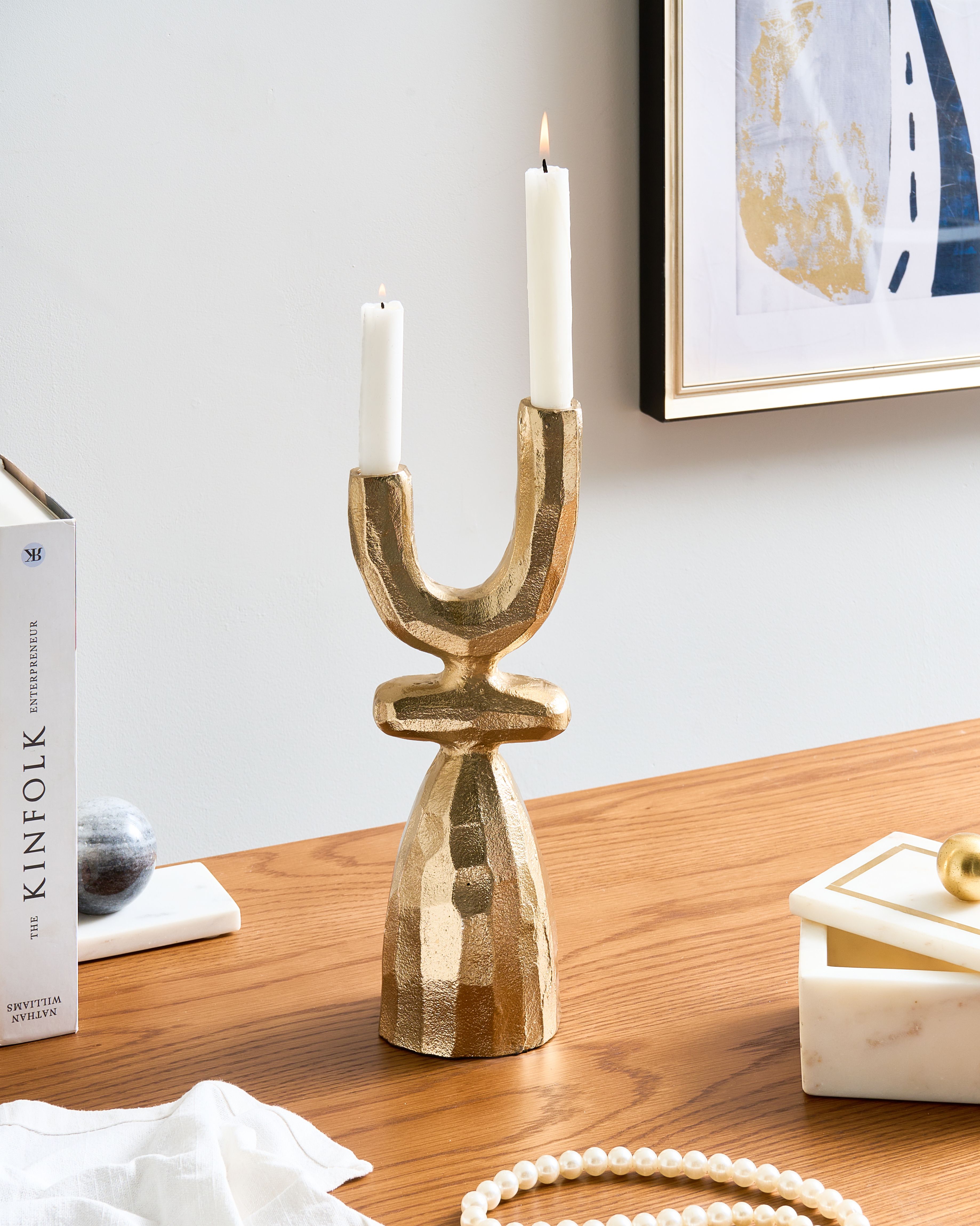 Kaarshouder KRADENIK Metaal 33 cm Goud