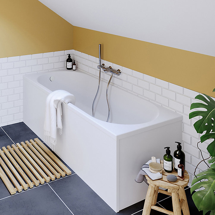 Baignoire droite Horyn L. 160 cm x l. 70 cm blanc