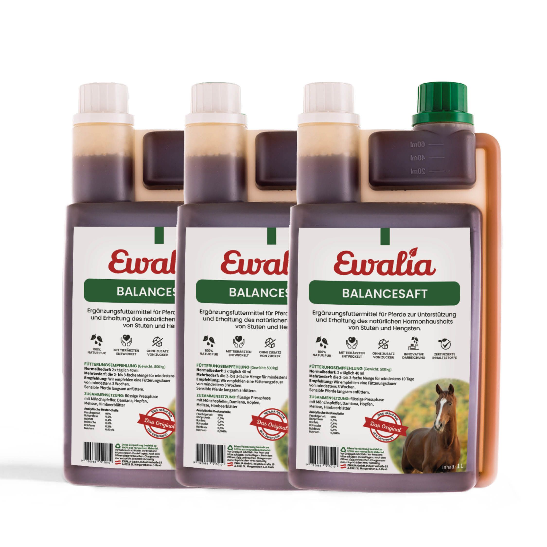 EWALIA Balancesaft für Pferde Dreierpack