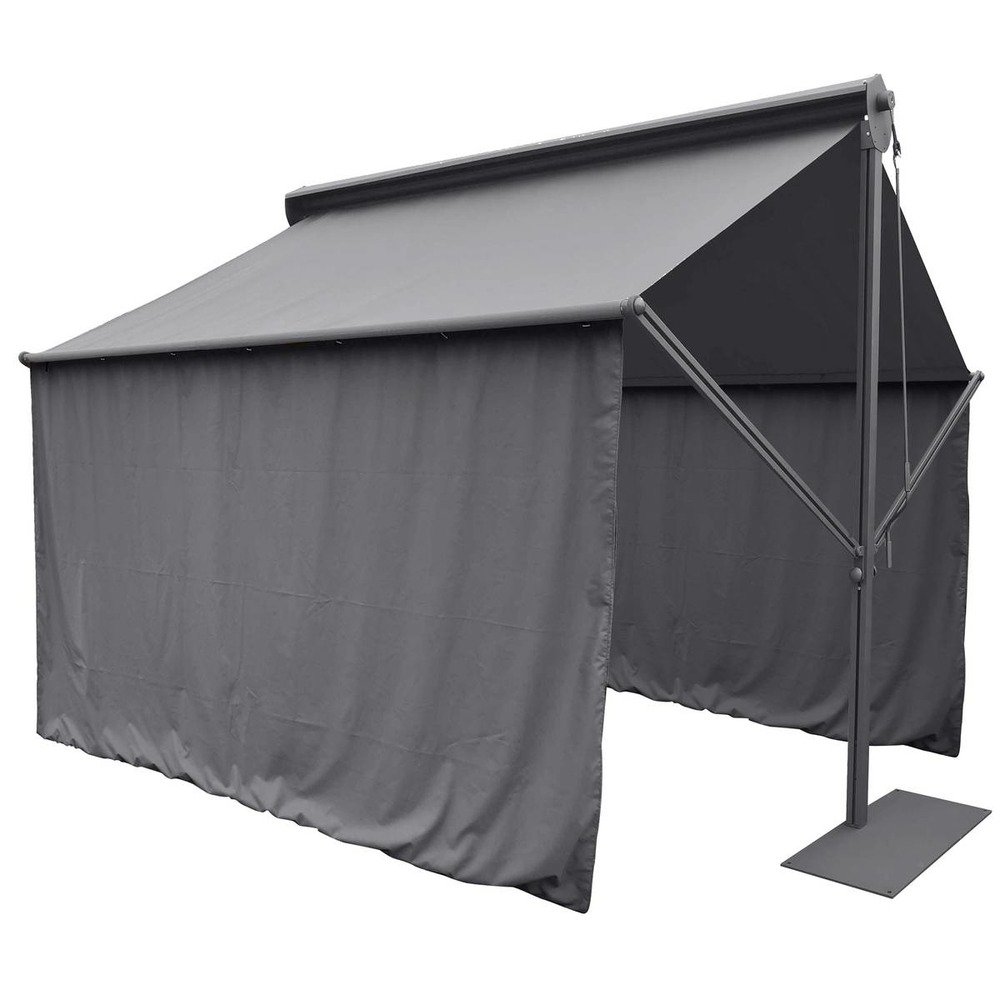 Rideaux pour tonnelle salsa ardoise (2 rideaux)