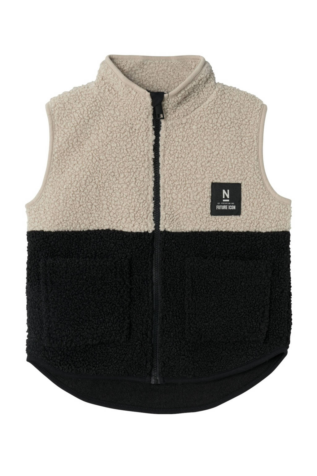NAME IT bodywarmer NKMLAKET zwart/beige