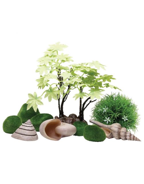 Biorb Decor Set Zomer - Aquarium - Ornament - Groen Lichtroze Beige