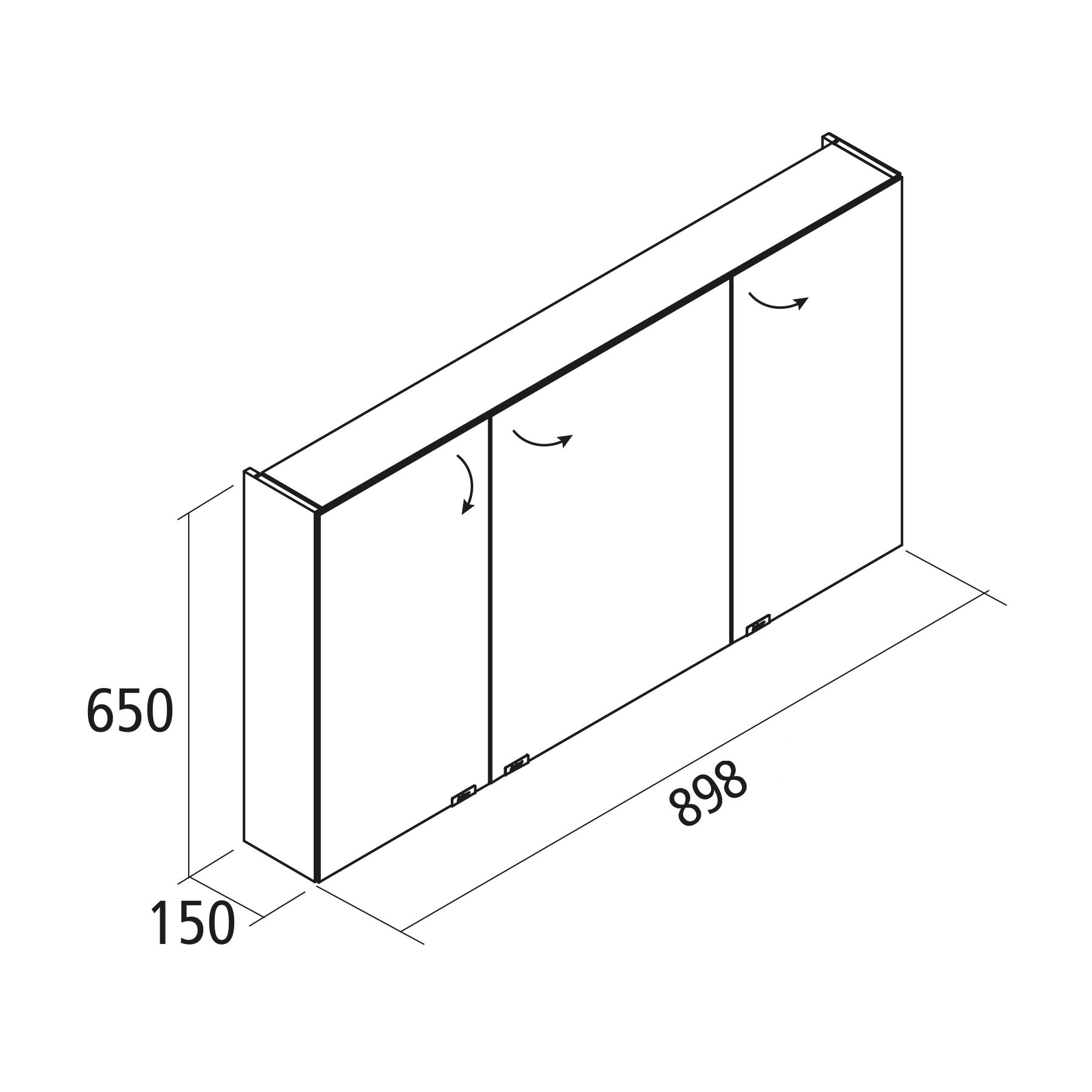 Muebles Ally spiegelkast 90x65cm