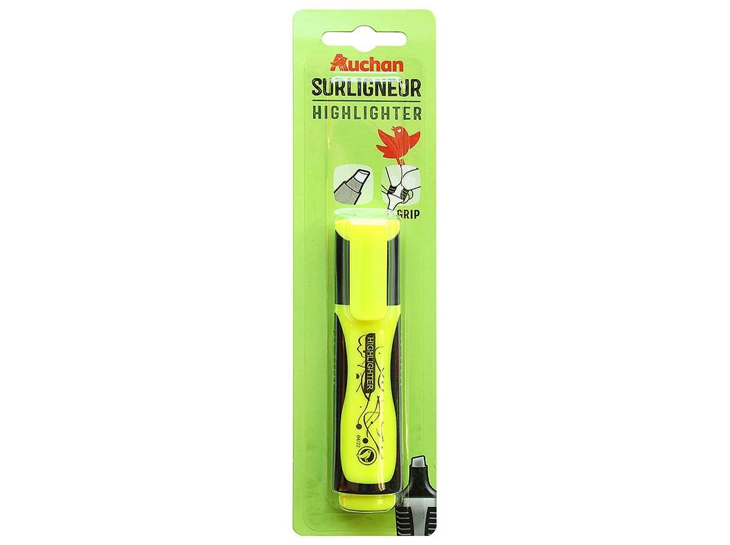 SUBLINHADOR AUCHAN FLUORESCENTE AMARELO