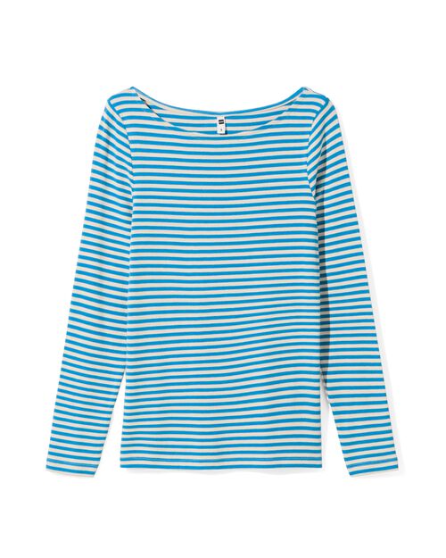 t-shirt femme col bateau à rayures bleu
