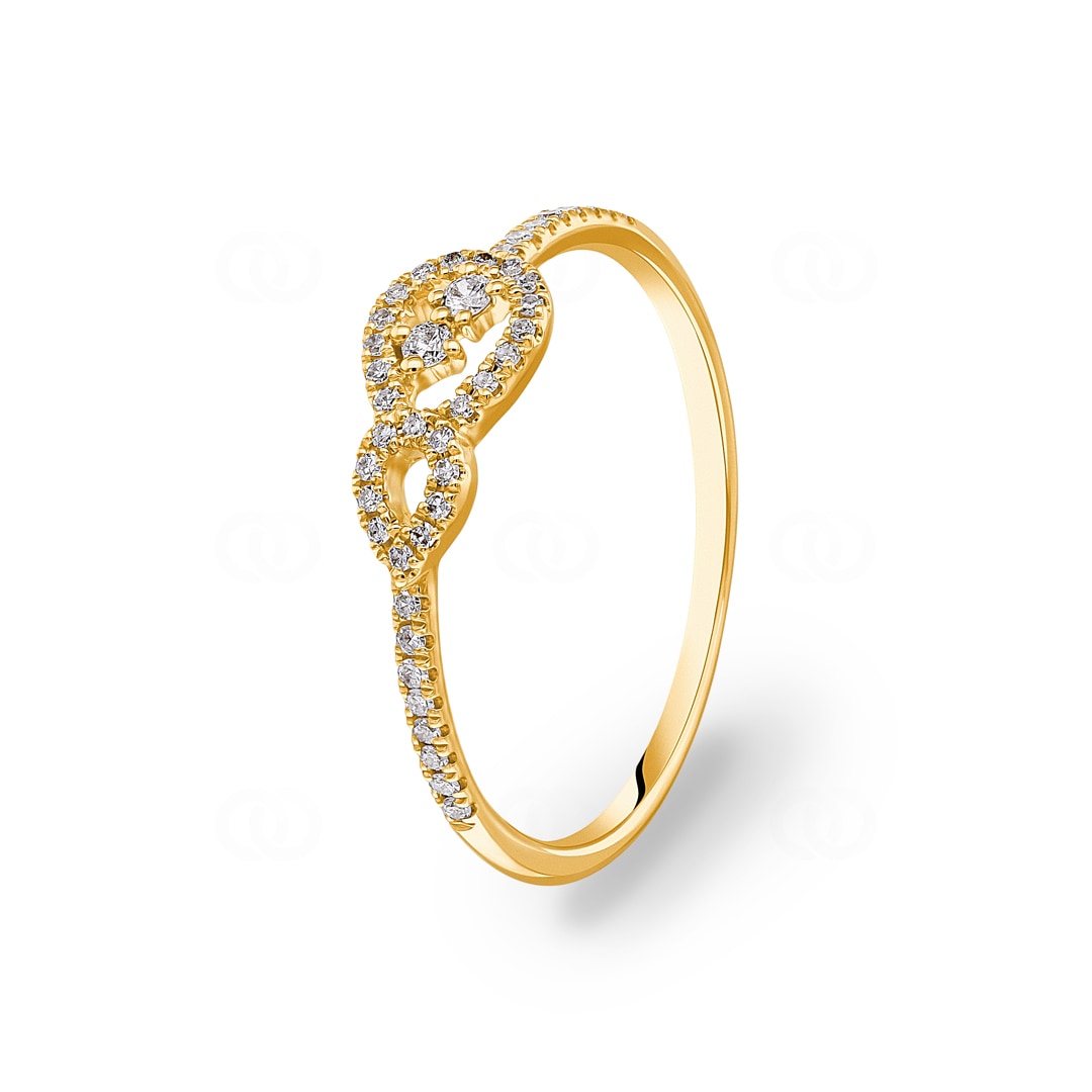 0.14 Karat Diamantring 750/18 K Gelbgold