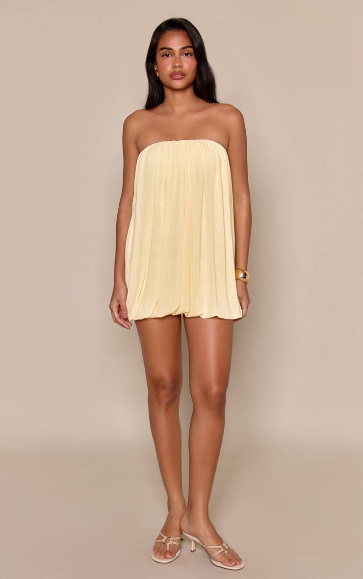 Citron Robe Mini Bouffante À Bandeau En Mousseline