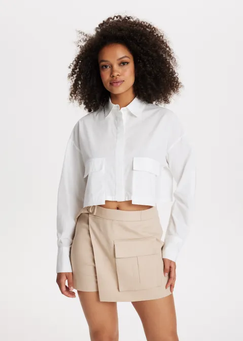 Korte witte blouse wit (WIT)