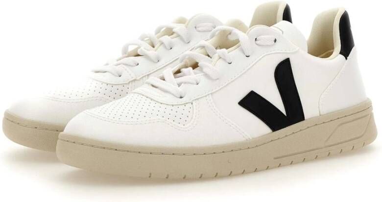 Veja V-10 den Patch Logo Geperforeerde Details Rubberen Zool White