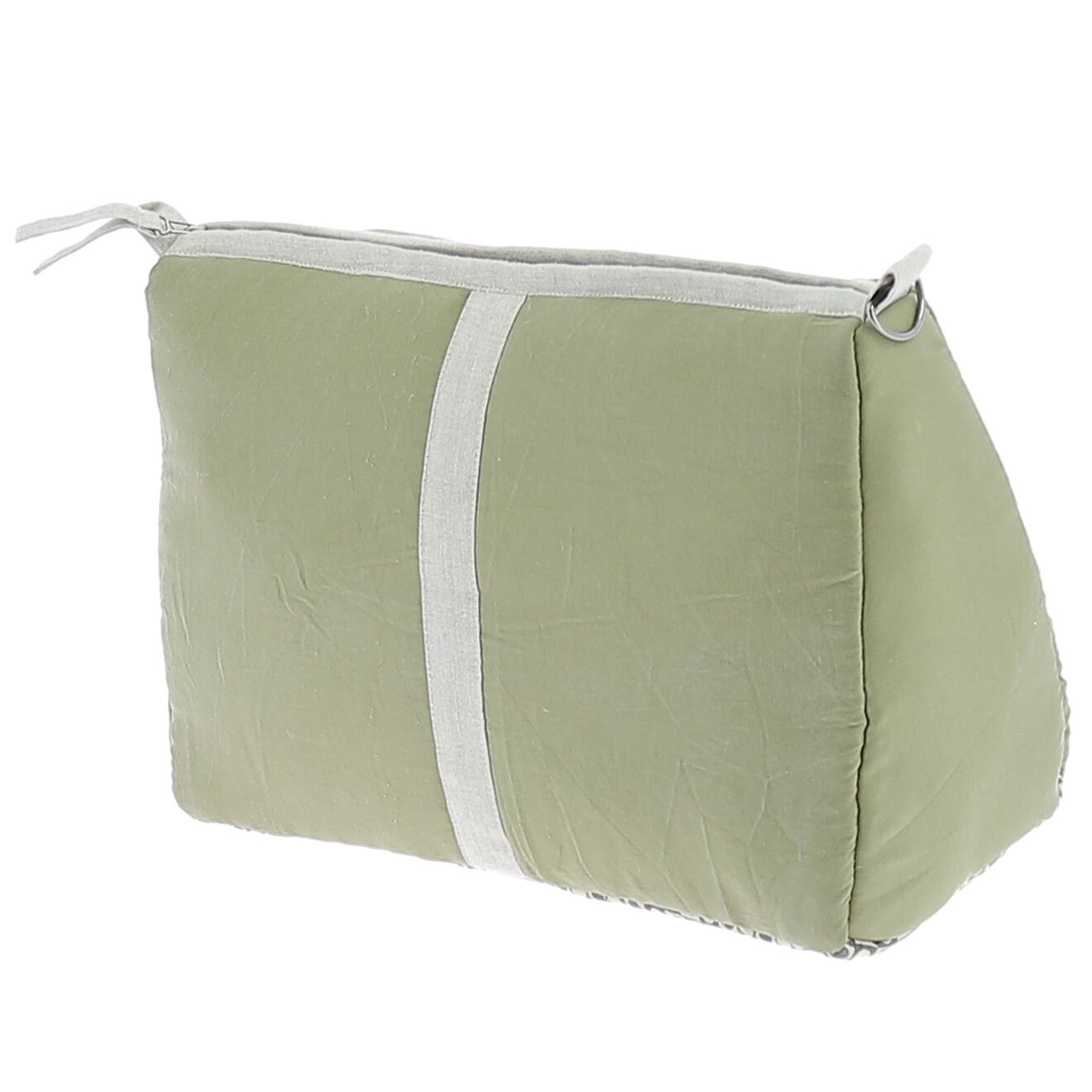 En Fil d'Indienne Trousse de toilette Soie kaki - 18x26x12 cm