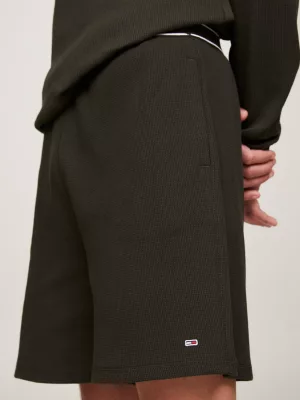 Shorts de descanso essenciais em malha waffle
