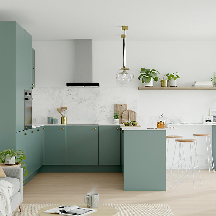 Bandeau de four Stevia vert mat l. 59,7 cm x H. 11,5 cm GoodHome