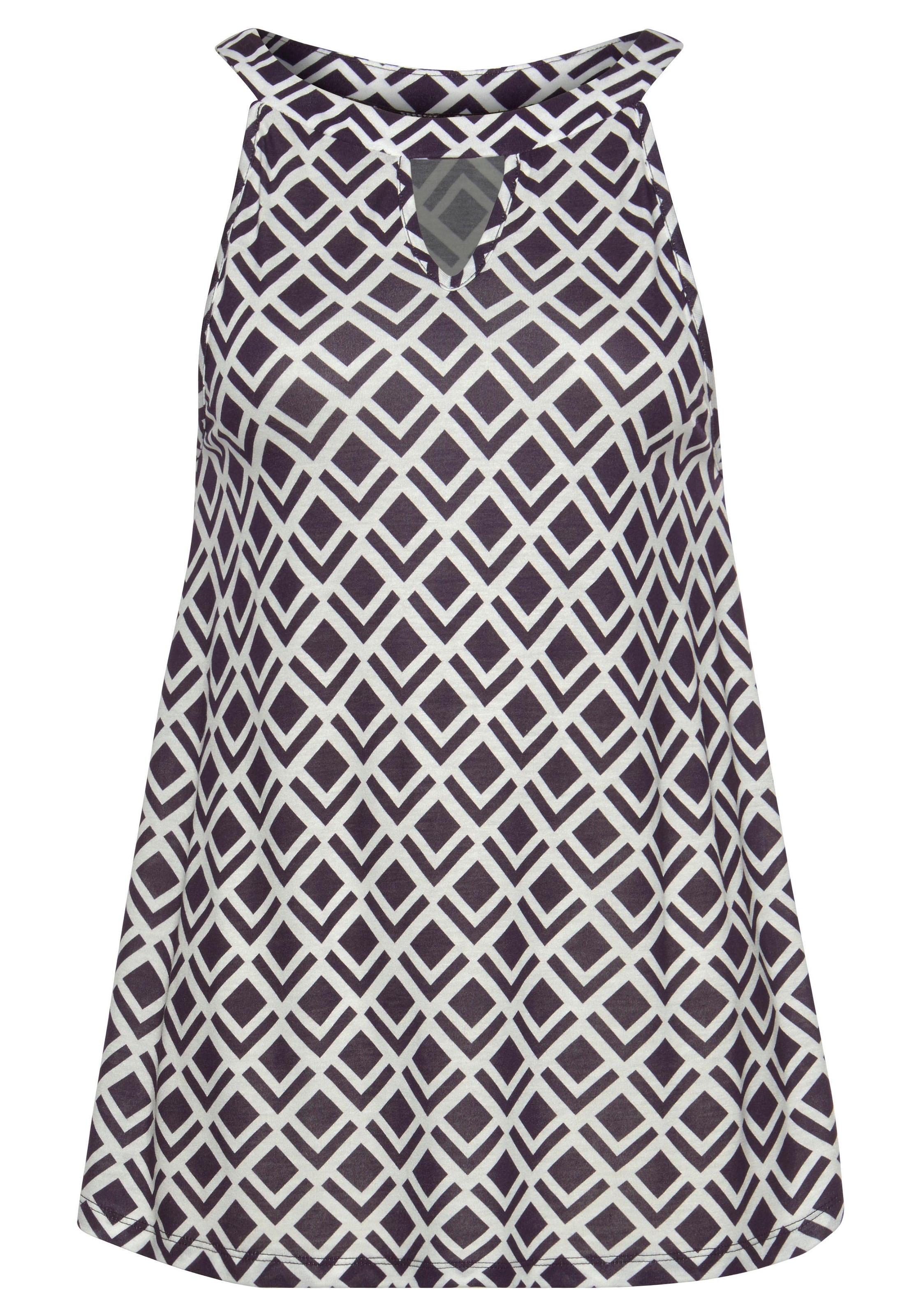 LASCANA Strandtop , in leichter A-Form, Damentop mit Alloverdruck und Cut-Out