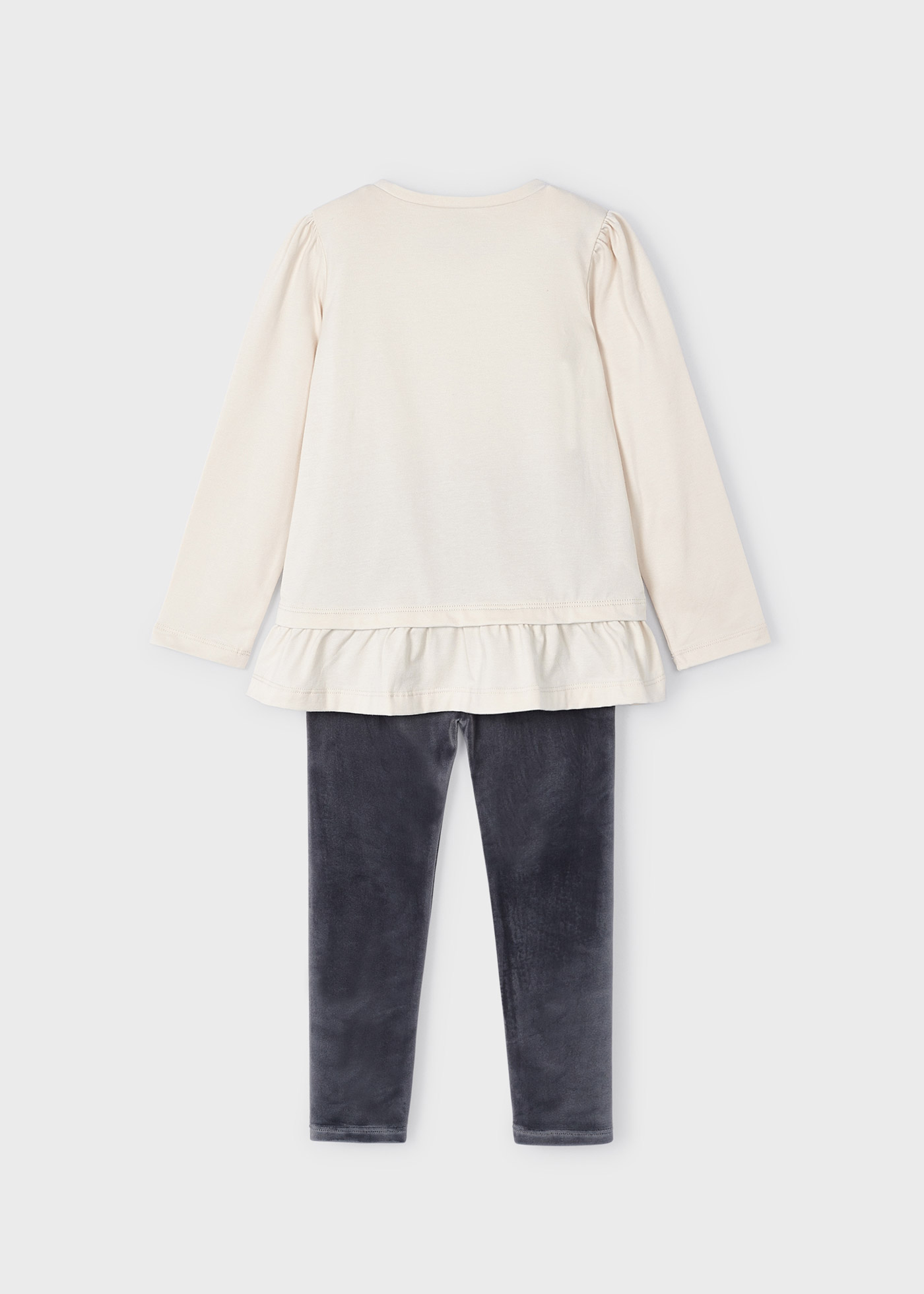 Conjunto de duas peças de leggings de veludo para meninas