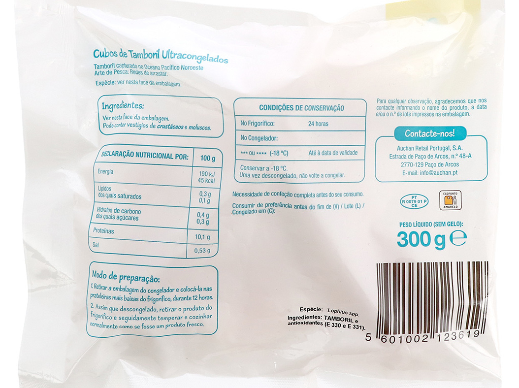 CUBOS TAMBORIL POLEGAR ULTRACONGELADOS 300G