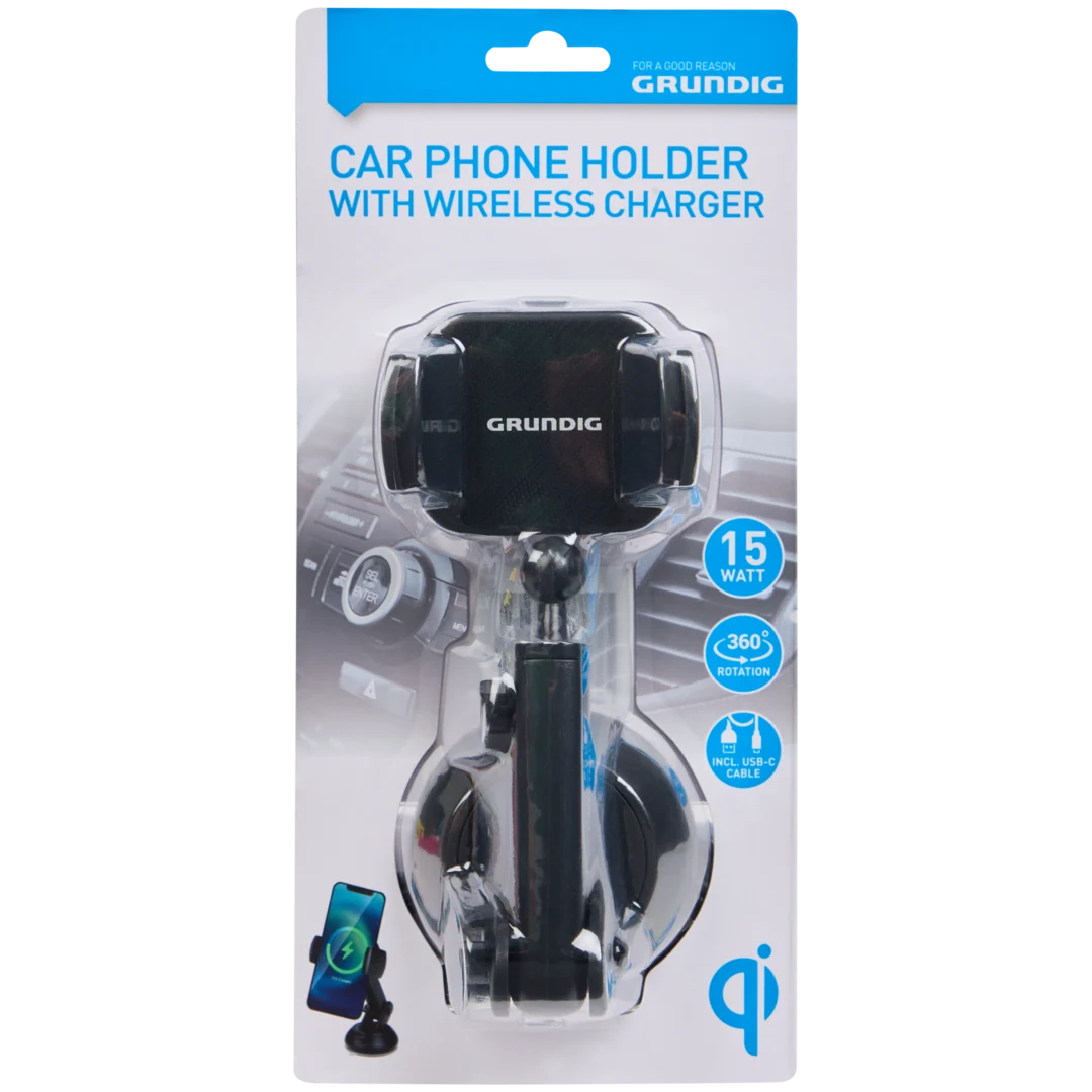 Grundig telefoonhouder met draadloze oplader 15 watt