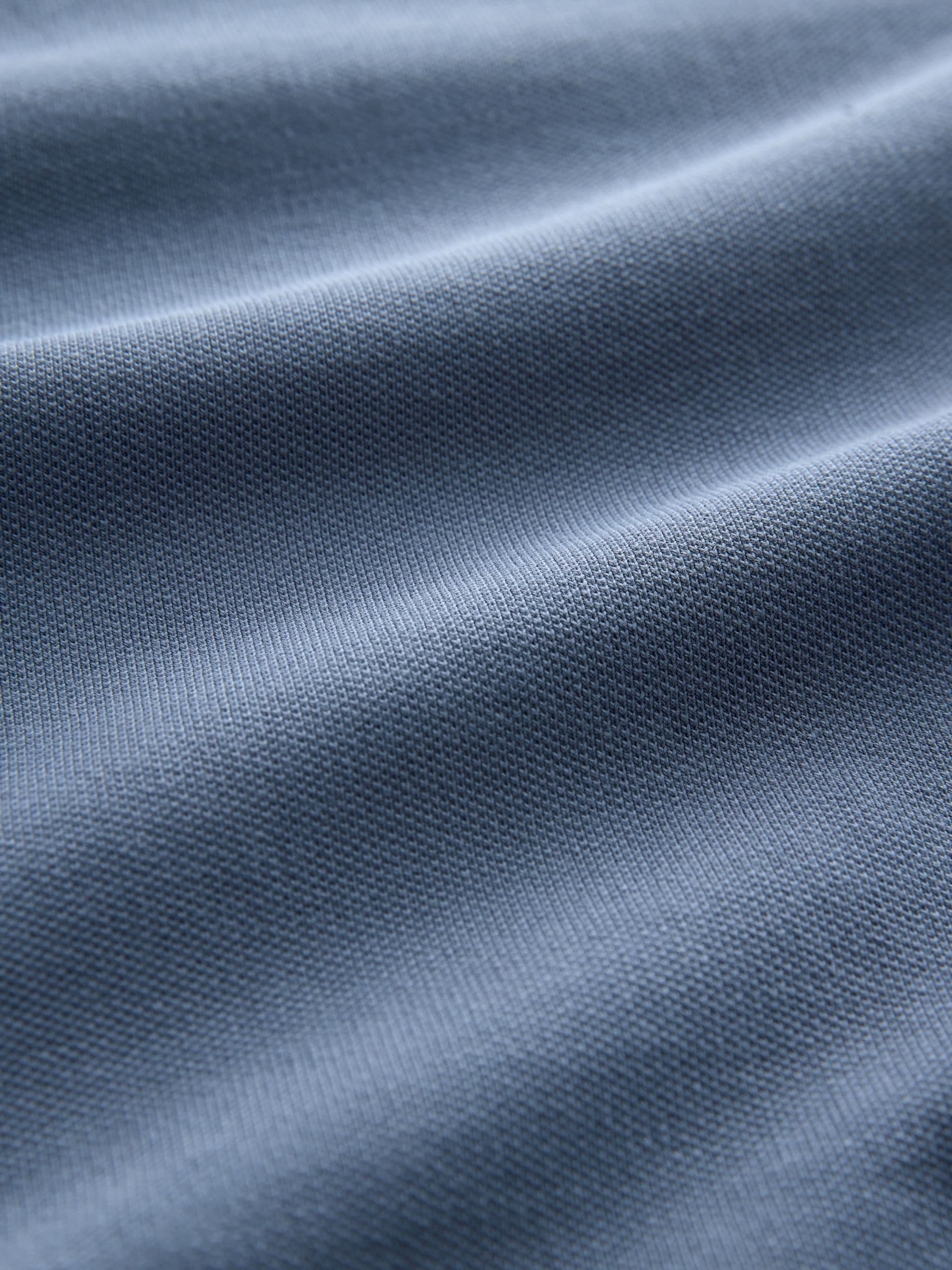 Blauw - Normale Pasvorm - Piqué polo met lange mouwen