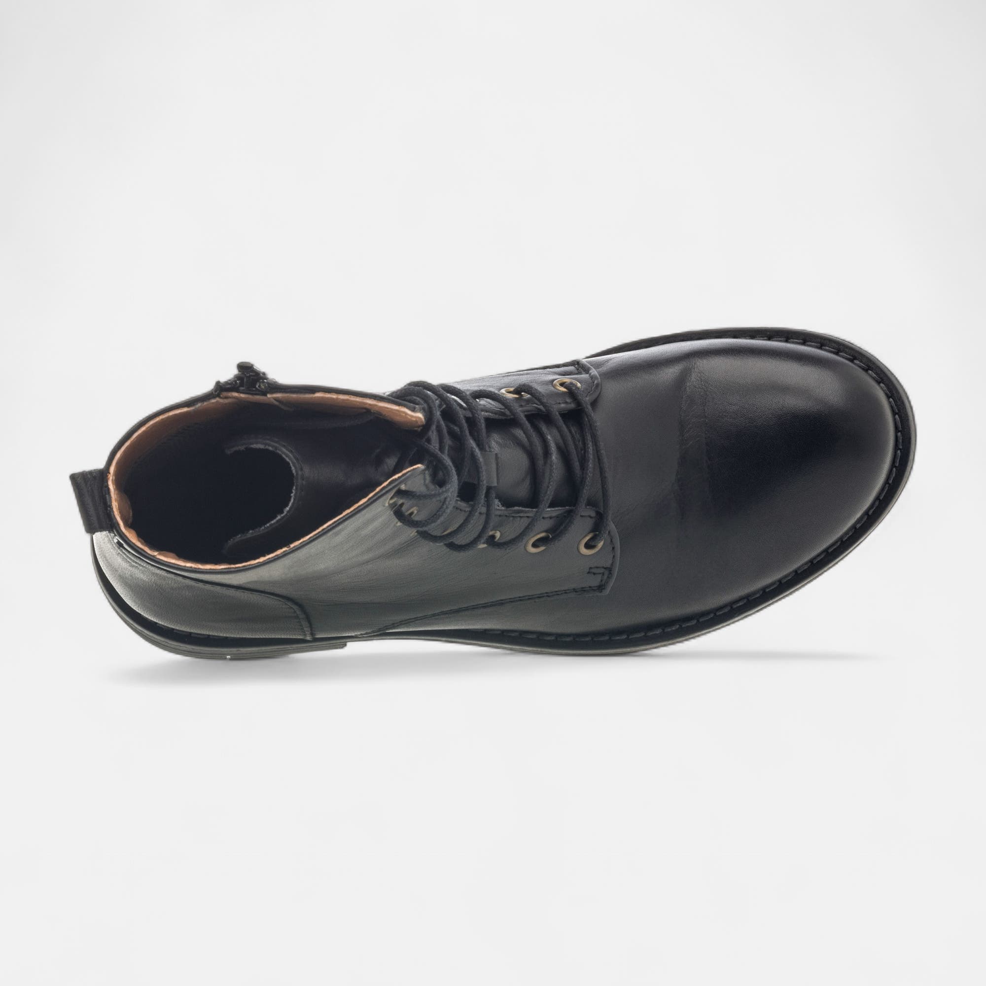 Bottines à lacets Femme en cuir noir